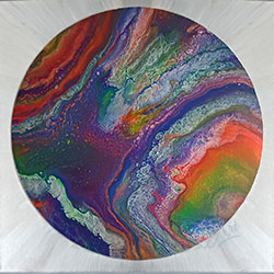 Lillian Cozart - summer rainbow flow 24x24 acrylic on canvas