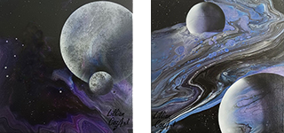 Lillian Cozart two space art paintings
