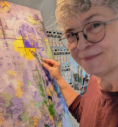 Lillian Cozart in art studio